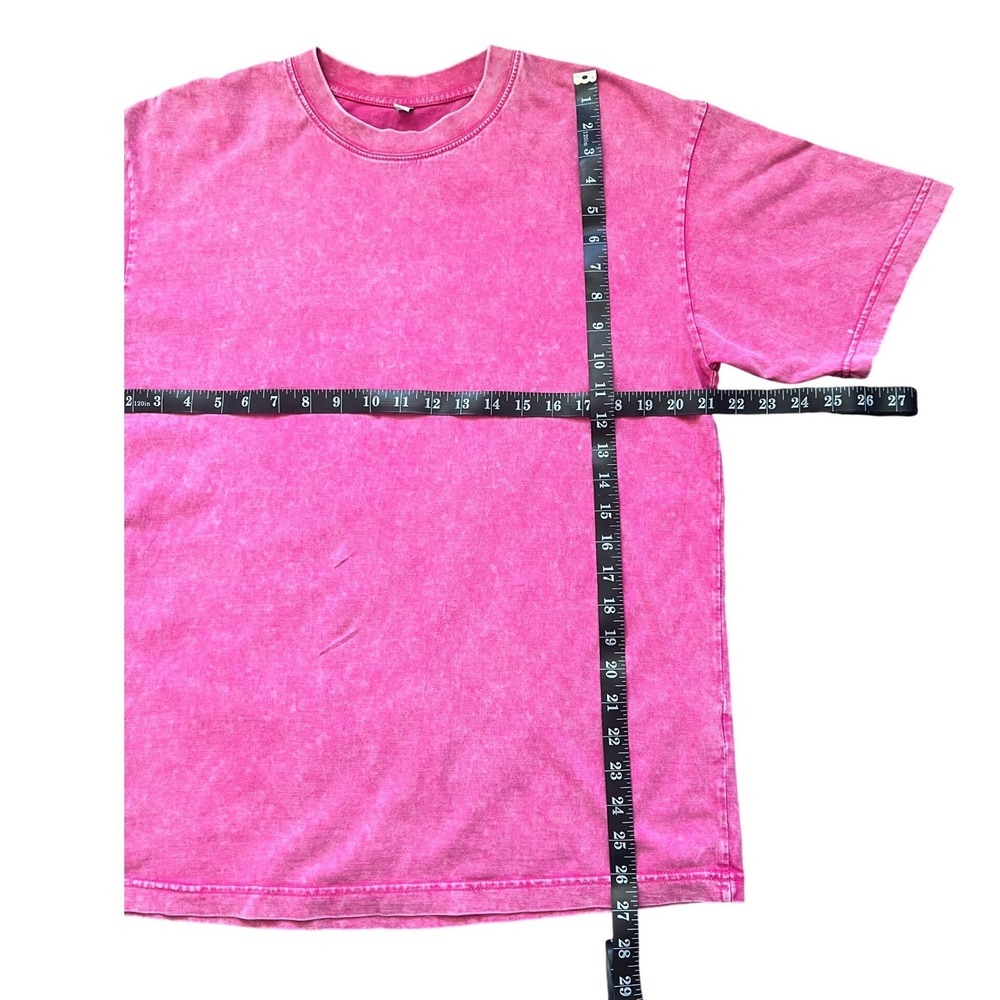 Huan 3 Pink Acid Wash Short Sleeve T-Shirt Womens Size Medium (0945) - Picture 5 of 7